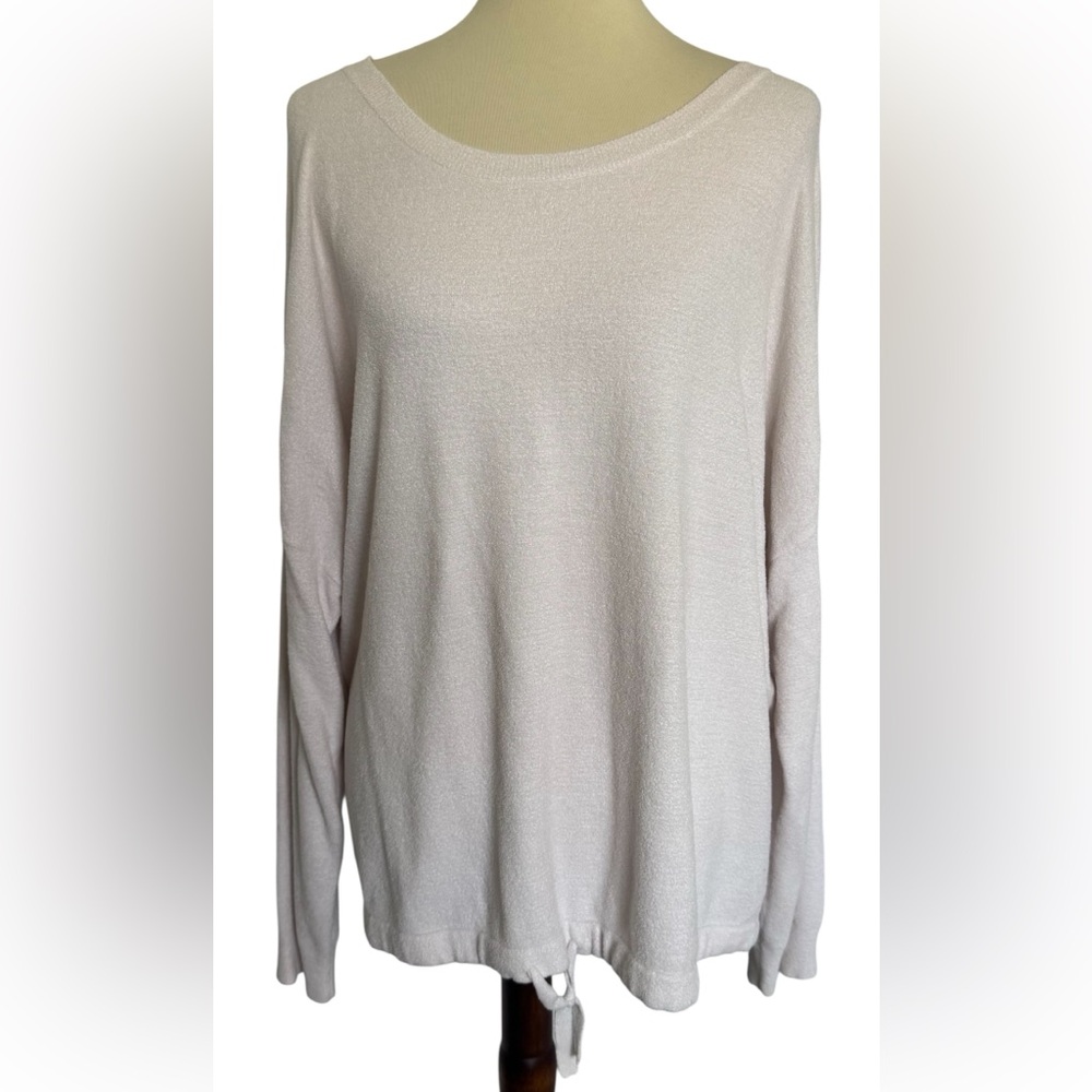 Barefoot Dreams CozyChic Ultra Lite Pullover Relaxed Fit Ivory Sweater Size 2X